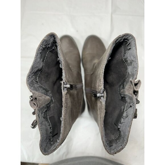 VINCE CAMUTO WEXLE GRAY LEATHER RIDING BOOTS SIZE 9.5 M - Picture 11 of 14